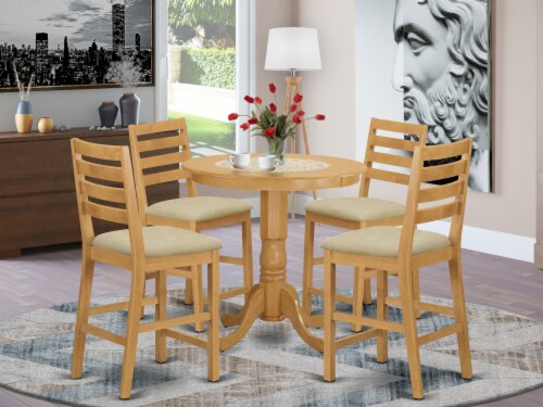 5 Pc counter height Dining room set high Table and 4 counter