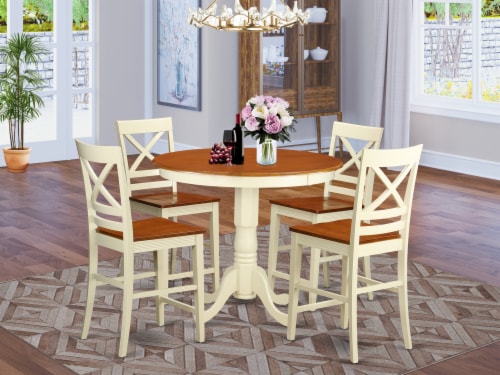 5 Pc counter height Dining room set pub Table and 4 counter height