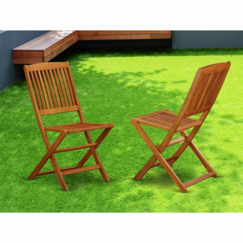 East West Furniture BCMCWNA Cameron Solid Acacia Wooden Patio Folding Side Chair Set of 2 1 Mariano s