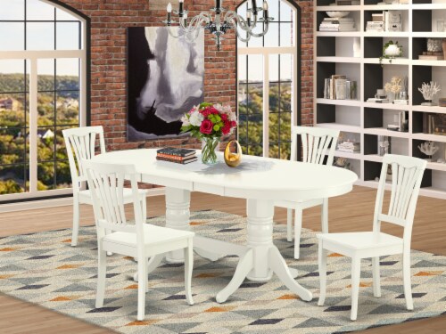 VAAV5 LWH W 5 Pc Kitchen Set For 4 Table With Self Storing 4 Wood Seat Chairs 1 Fred Meyer