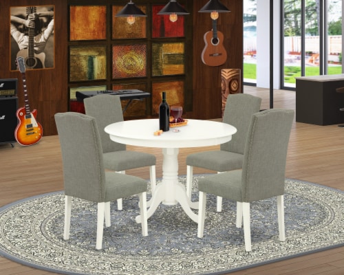 5-Piece Dining Set a Good Linen White Table Top and 4 Chairs, Linen White,  1 - Fry's Food Stores