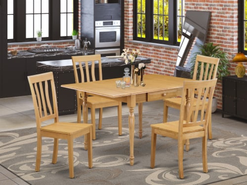 5Pc Table Set Small Table 4 Chairs Drop Leaf Table with Chairs