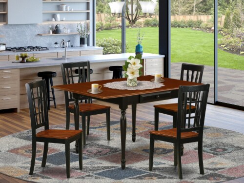 5-Pc Kitchen Dining Room Set 4 Black Chairs and 1 Table, 1 - Kroger