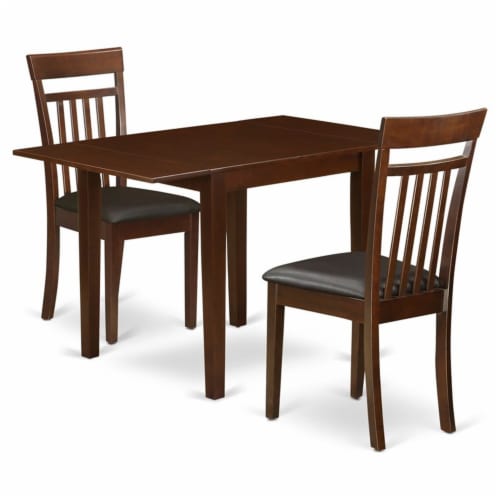 East West Furniture Norden 3piece Dining Set with Leather Seat in Mahogany, 1 Fry’s Food Stores