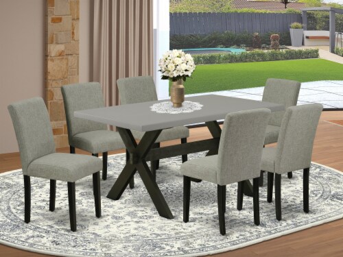 7-Pc Dinette Set-6 Chairs & 1 Table Top with High Chair Back-Linen