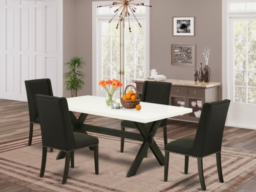 5 Pc Dining Set Included 4 Chairs Nails Head and Dinette Table Black 1 Fred Meyer