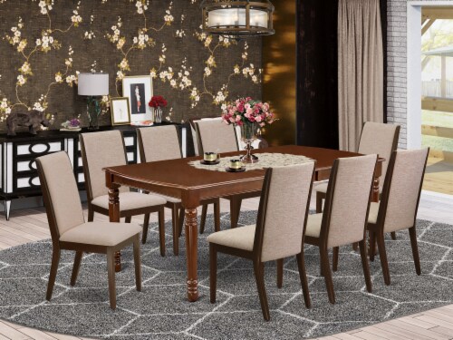 9Piece Dining set 8 Chairs & rectangle table solid wood structure