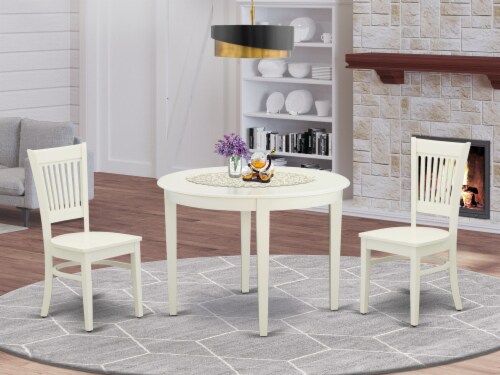 3-Piece kitchen table set-2 dining chair and table with Round Top and 4 ...