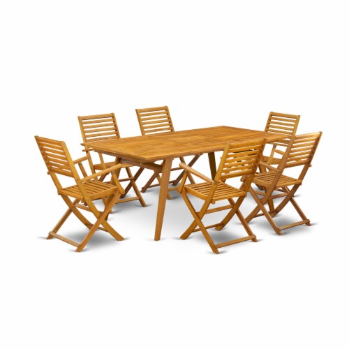 East West Furniture DEBS7CANA 7-Pc Outdoor Patio Set Perspective: front