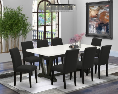 9 Piece Dinette Set Includes 8 Chairs and a Rectangular Dining Table Black 1 Fry s Food Stores