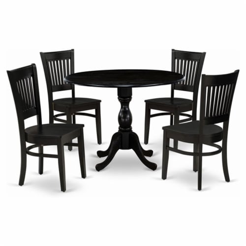East West Furniture Dublin 5piece Wood Dining Table and Slatted Chairs