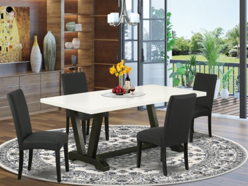 5-Pc Kitchen Dining Room Set 4 Black Chairs and 1 Table, 1 - Kroger