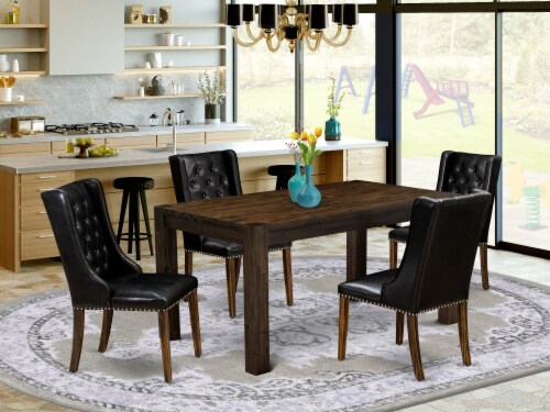 5-Pc Kitchen Dining Room Set 4 Black Chairs and 1 Table, 1 - Kroger