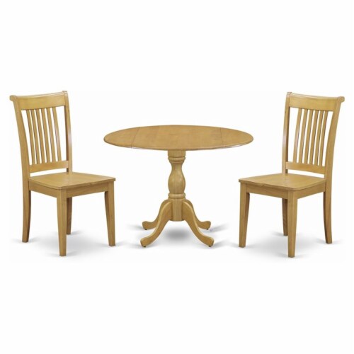 East West Furniture Dublin 3piece Dining Table and Slatted Back Chairs