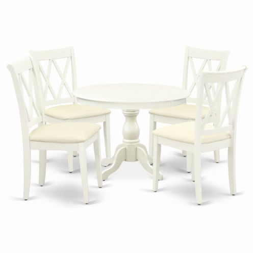 East West Furniture Hartland 5 piece Wood Dining Table Set in