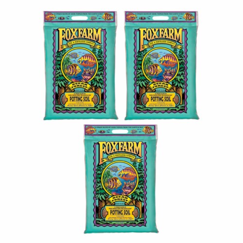 Foxfarm FX14053 Ocean Forest Organic Garden Potting Soil Mix 12 Quarts (3 Pack) Perspective: front