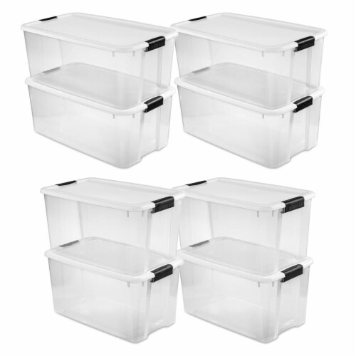 White Large Plastic Storage Bin, 1 - Kroger