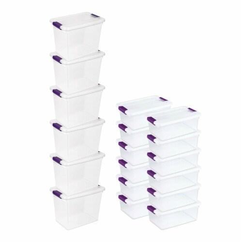 Sterilite Plastic Mini Clip Storage Box Container with Latching Lid, 12  Pack, 12pk - Kroger