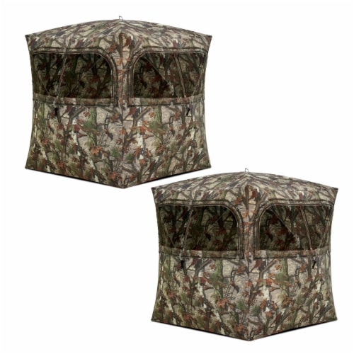 Barronett Grounder 350 Bloodtrail Camo Pop Up Ground Hunting Blind (2 Pack) Perspective: front
