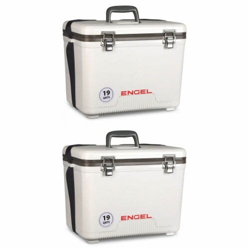 Engel 19 Quart Fishing Live Bait Dry Box Ice Cooler with Strap, White (2  Pack), 1 Piece - Metro Market