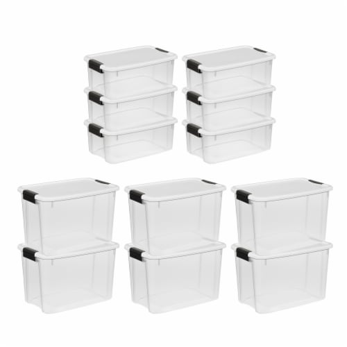 Sterilite 6 Quart Clear Plastic Stackable Storage Container Tote