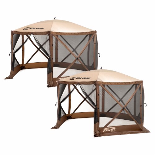 Clam Quick Set Escape Portable Camping Outdoor Gazebo Canopy Brown Tan 2 Pack 1 Unit Kroger