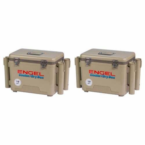 Engel 19-Quart Fishing Rod Holder Insulated Cooler Case, Tan (2