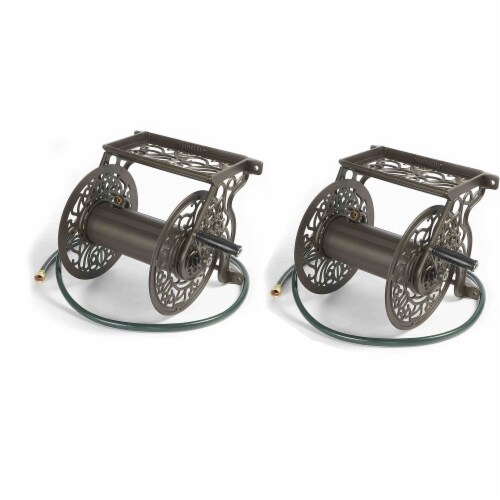 Liberty Garden Model 704 Decorative Outdoor Garden Water Hose Reels (2 Pack) Perspective: front