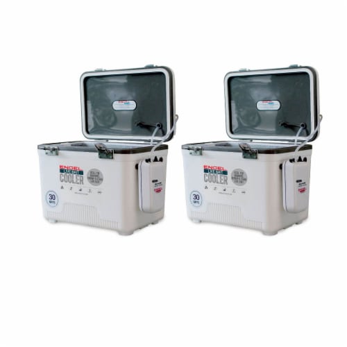 Engel 30 Quart Hard Sided Live Bait Fishing Dry Box Coolers White