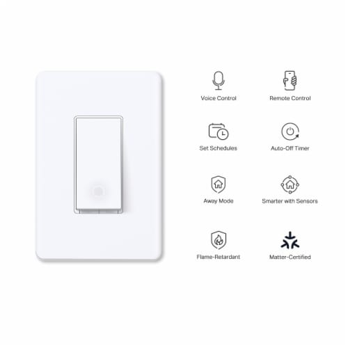TP-Link Tapo Mini Smart Wi-Fi Light Switch with Matter - White Perspective: front