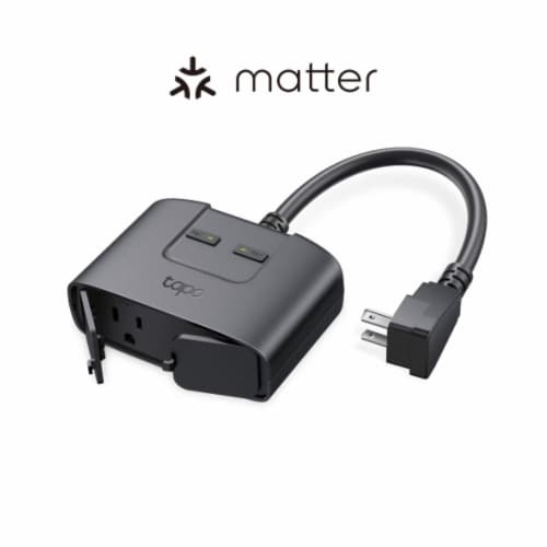 TP-Link Tapo Smart Wi-Fi Outdoor Plug with Matter - Black Perspective: front