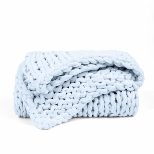 Light blue throw shop blanket