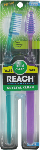 Reach® Crystal Clean Firm Toothbrushes Twin Pack Perspective: front