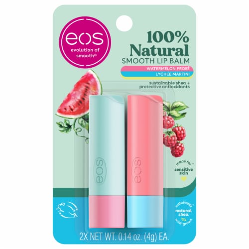 eos Natural Shea Watermelon Frose And Lychee Martini Super Soft Lip Balm Stick