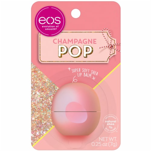 EOS 2020 Holiday Champagne Pop Sphere Lip Balm Perspective: front