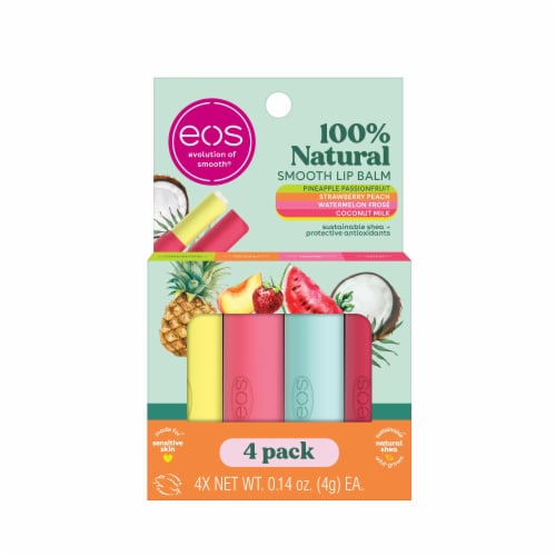 EOS 100% Natural Smooth Assorted Lip Balm Pack Perspective: front