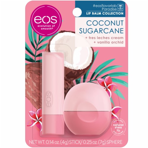 EOS Coconut Sugracane Shea Lip Balm Perspective: front