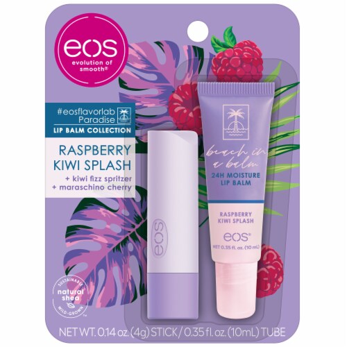 EOS Raspberry Kiwi Splash Shea Lip Balm Perspective: front