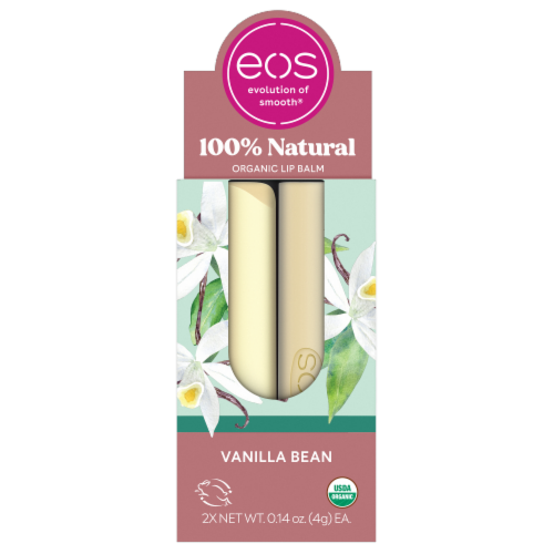 eos® 100% Natural Organic Lip Balm Vanilla Bean Perspective: front