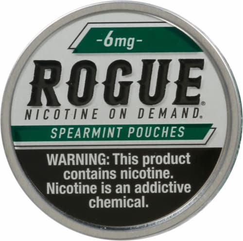 Rogue 6MG Spearmint Nicotine Pouch Perspective: front