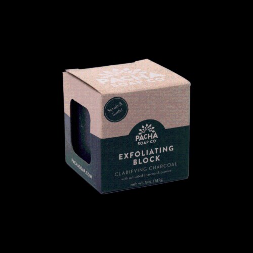 Pacha Soap Co. Clarifying Charcoal Exfoliating Block Perspective: front