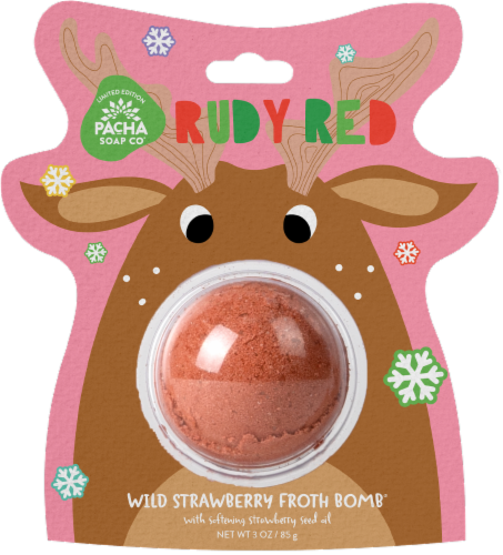Pacha Soap Co® Froth Bomb Card Rudy Red Perspective: front