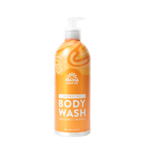 Pacha Soap Co. Coconut Papaya Body Wash Perspective: front
