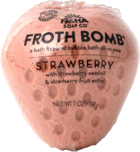 Pacha Soap Co.® Froth Bomb® Bath Bomb - Strawberry Perspective: front