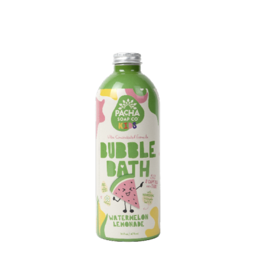 Pacha Soap Co. Kids Watermelon Lemonade Bubble Bath Perspective: front
