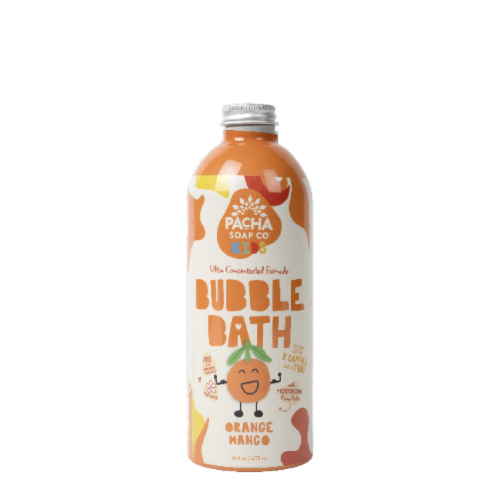 Pacha Soap Co. Kids Orange Mango Bubble Bath Perspective: front