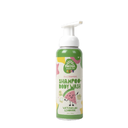 Pacha Soap Co. Kids Watermelon Lemonade 2-in-1 Foaming Shampoo & Body Wash Perspective: front