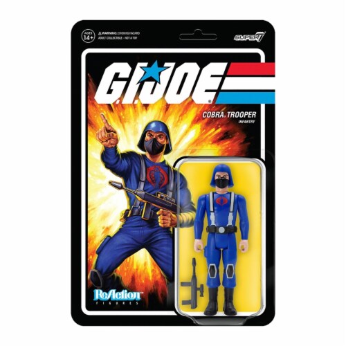 G.I. Joe Cobra Trooper H-Back Pink Infantry Soldier Villian Animated Figure Super7 Perspective: front