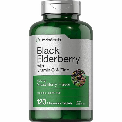 Horbaach Elderberry, Zinc, Vitamin C Complex 120 Chewable Tablets
