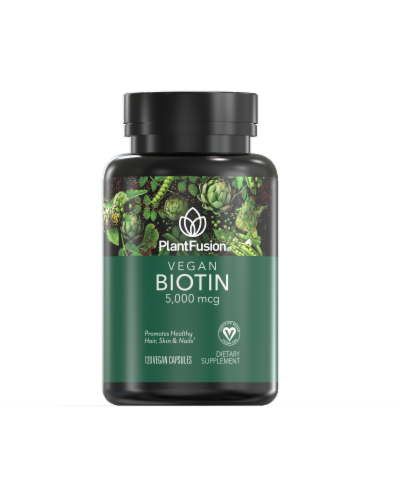 PlantFusion Vegan Biotin 5000mcg Perspective: front
